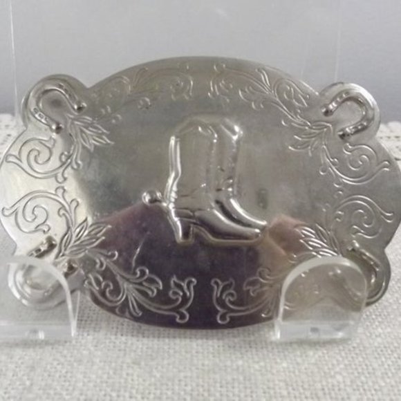 Vintage Cowboy Boots and Horseshoes Belt Buckle - Picture 2 of 8